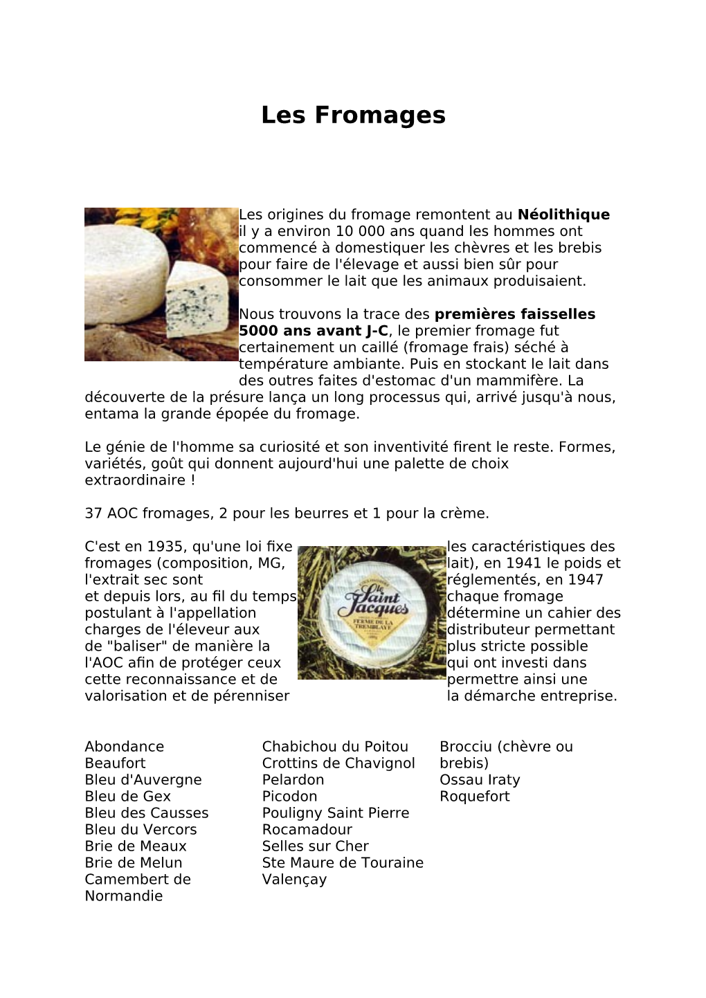 Les Fromages