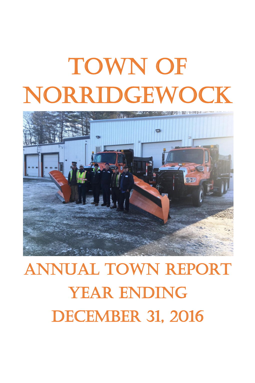 Annual Town Report for Year Ending December