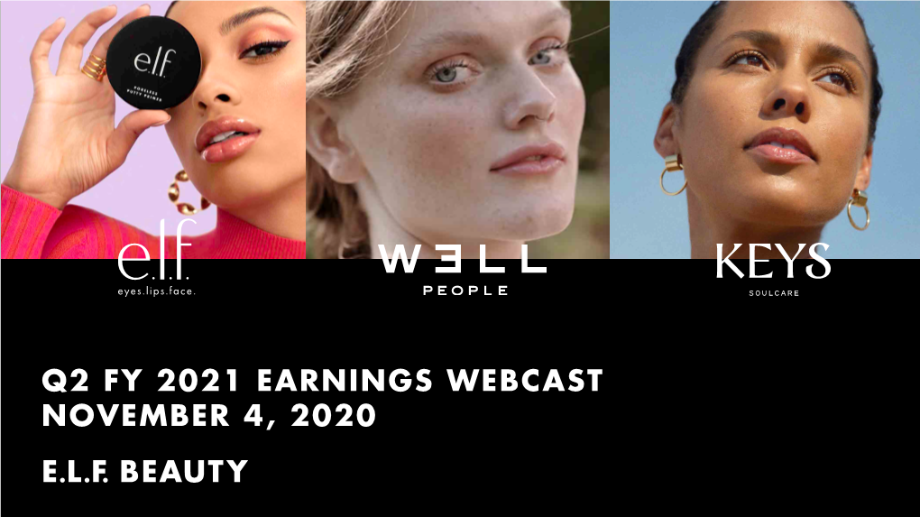 Q2 Fy 2021 Earnings Webcast November 4, 2020