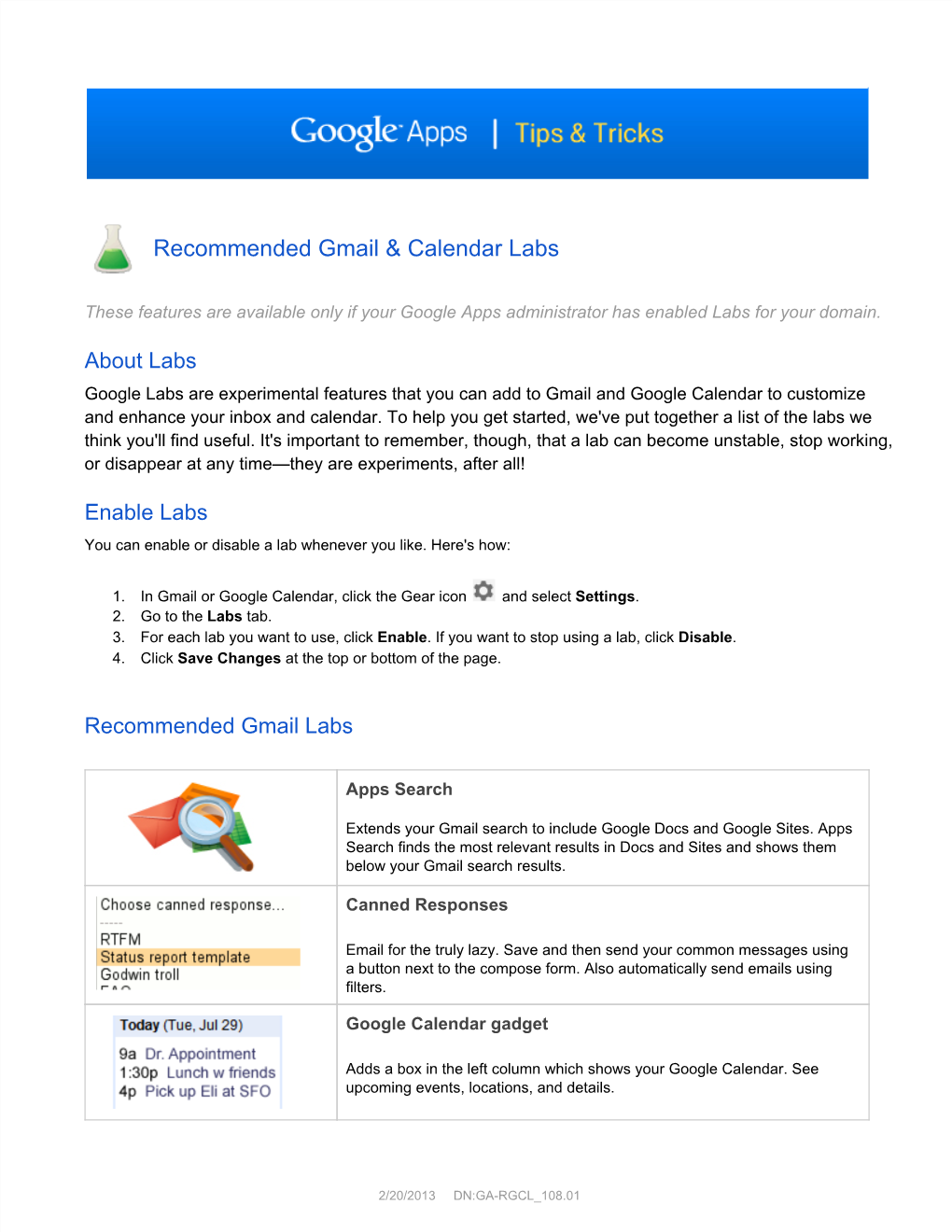 Recommended Email Labs