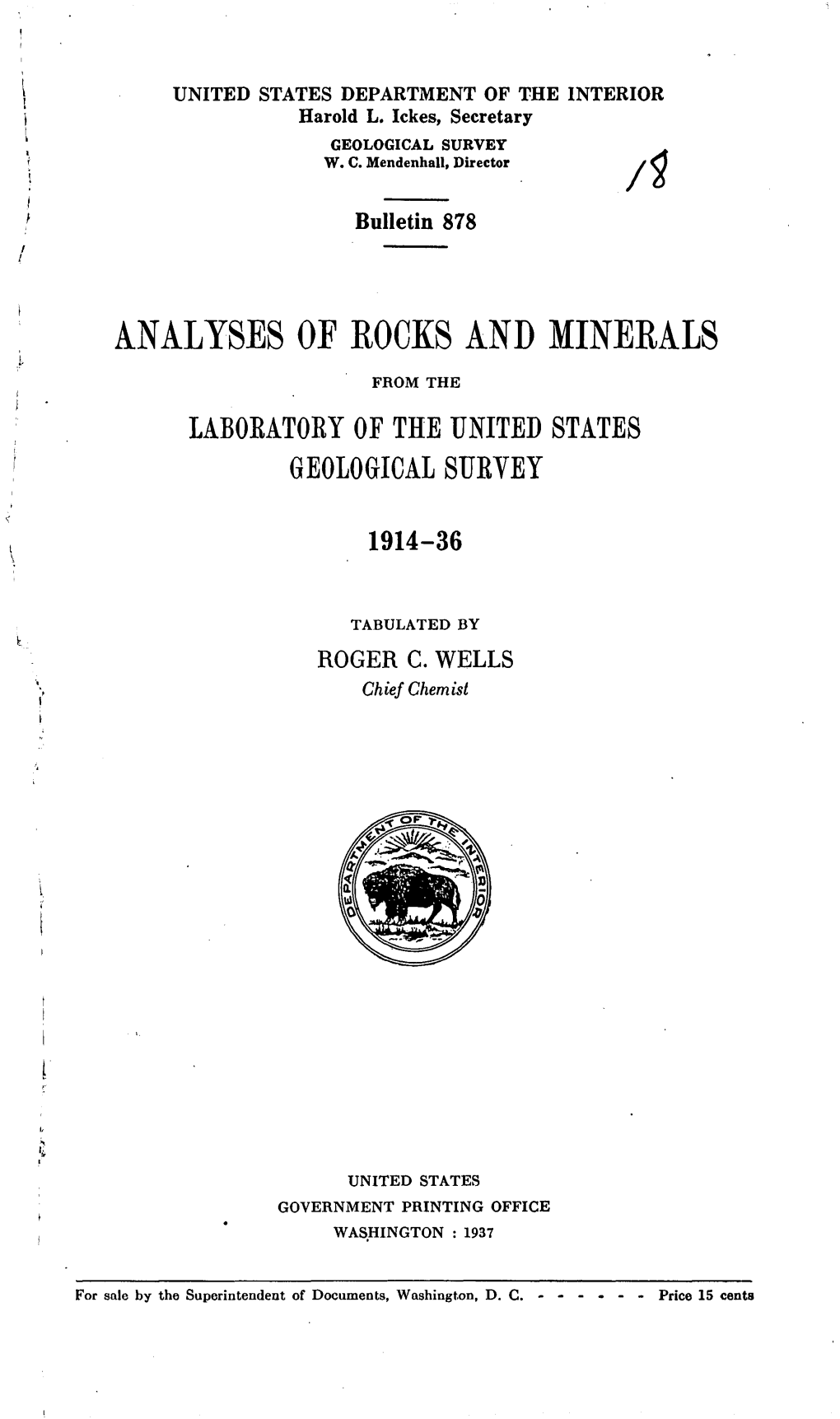 Analyses of Rocks and Minerals