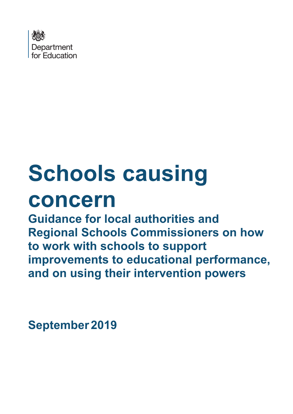 Schools Causing Concern Guidance