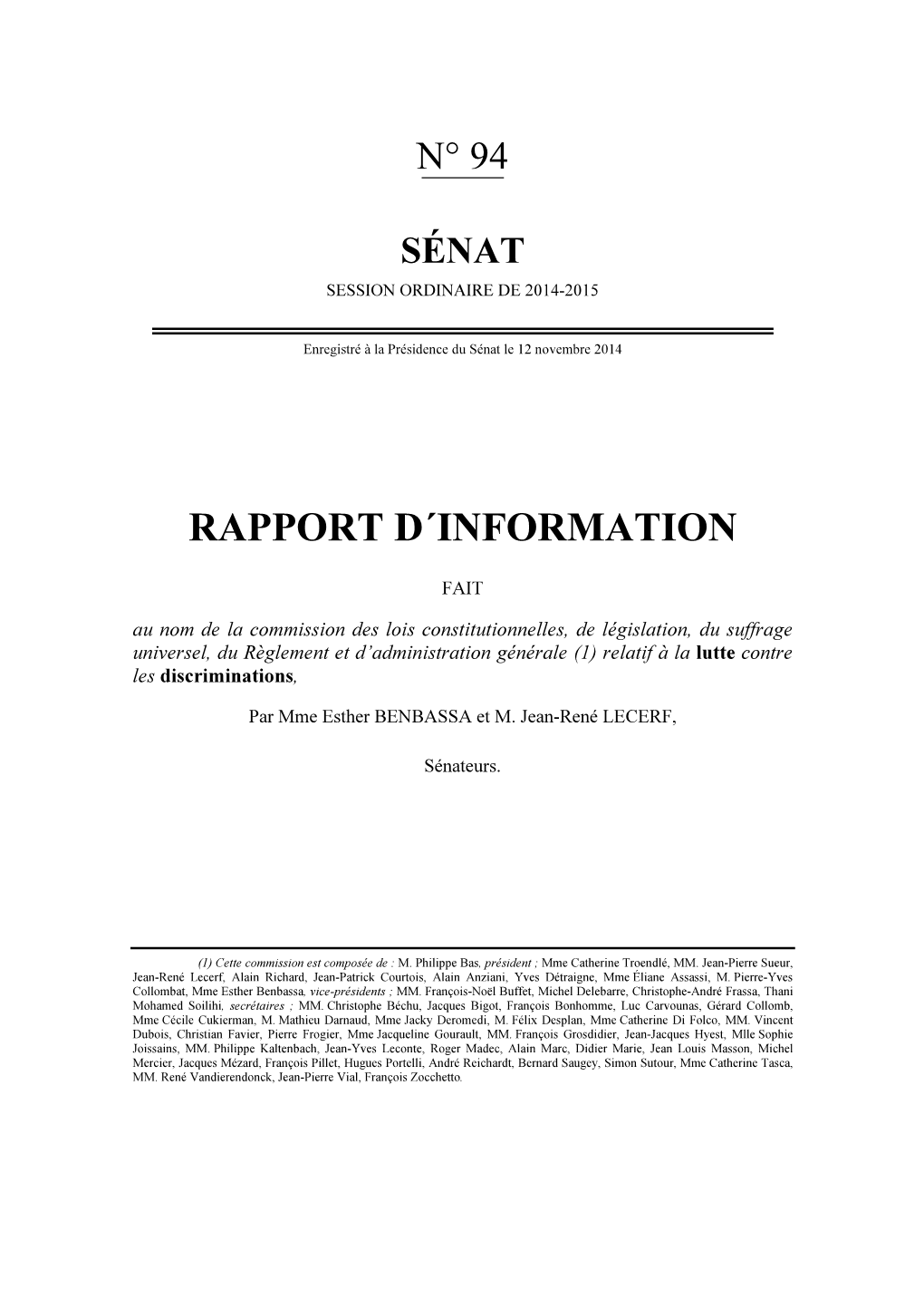 Rapport D´Information