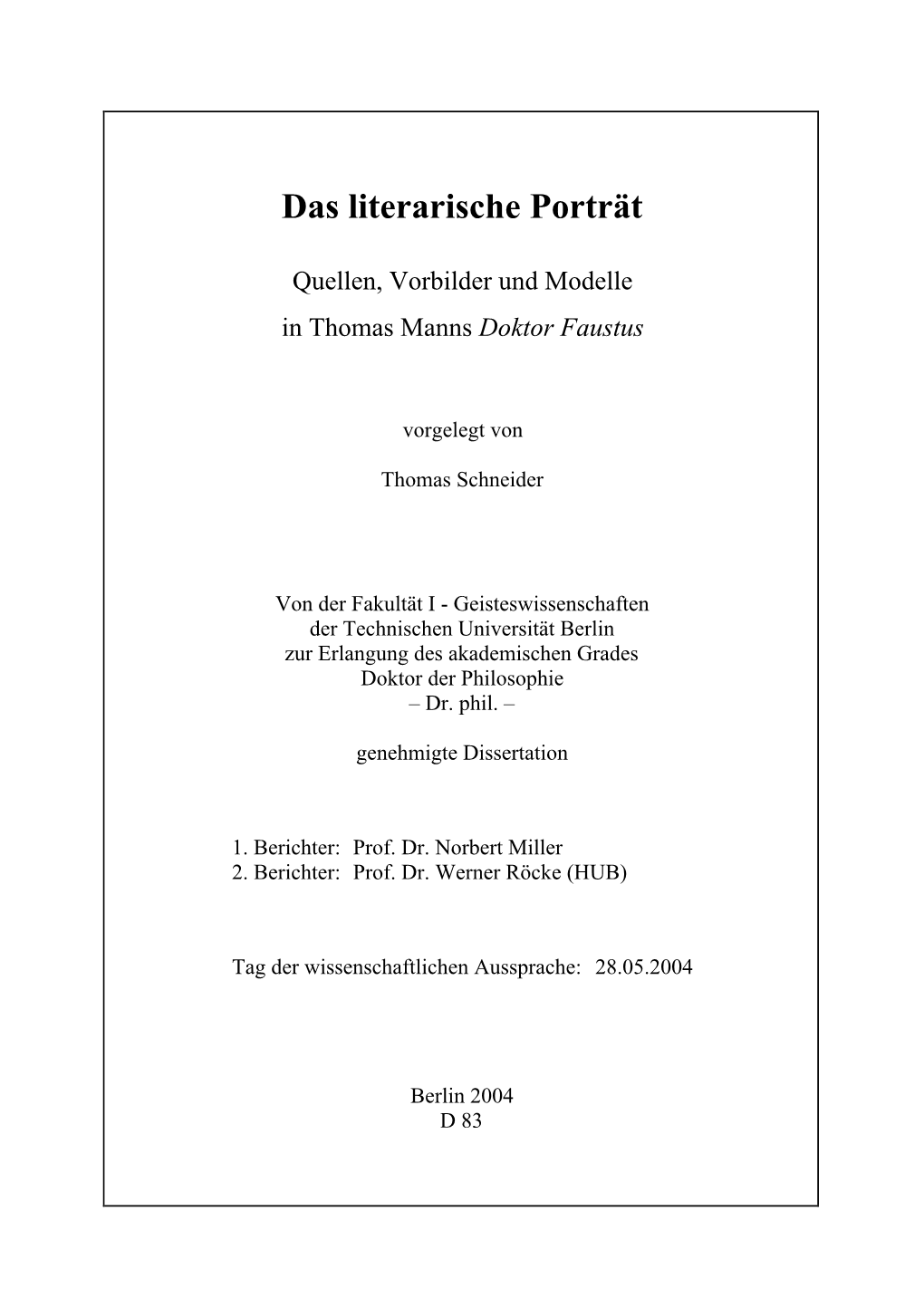 Das Literarische Porträt