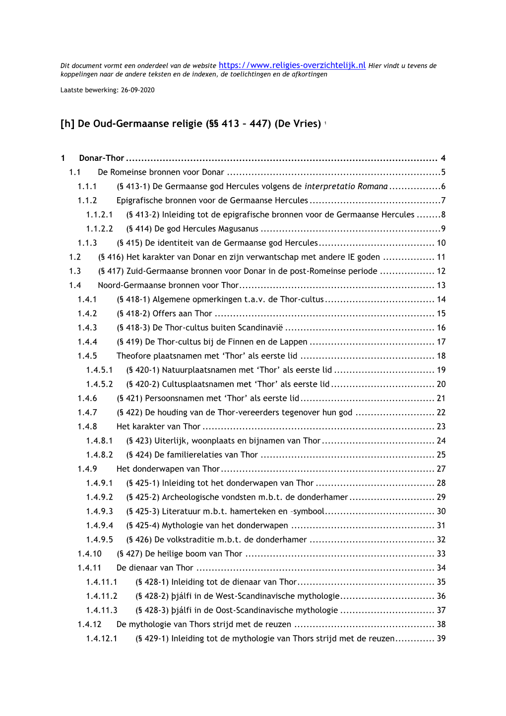 De Oud-Germaanse Religie (§§ 413 – 447) (De Vries) 1