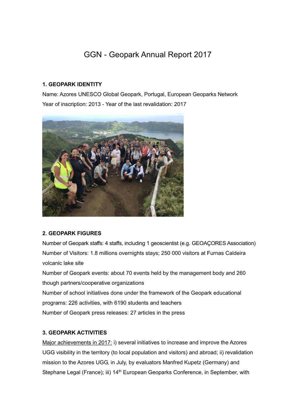 GGN - Geopark Annual Report 2017