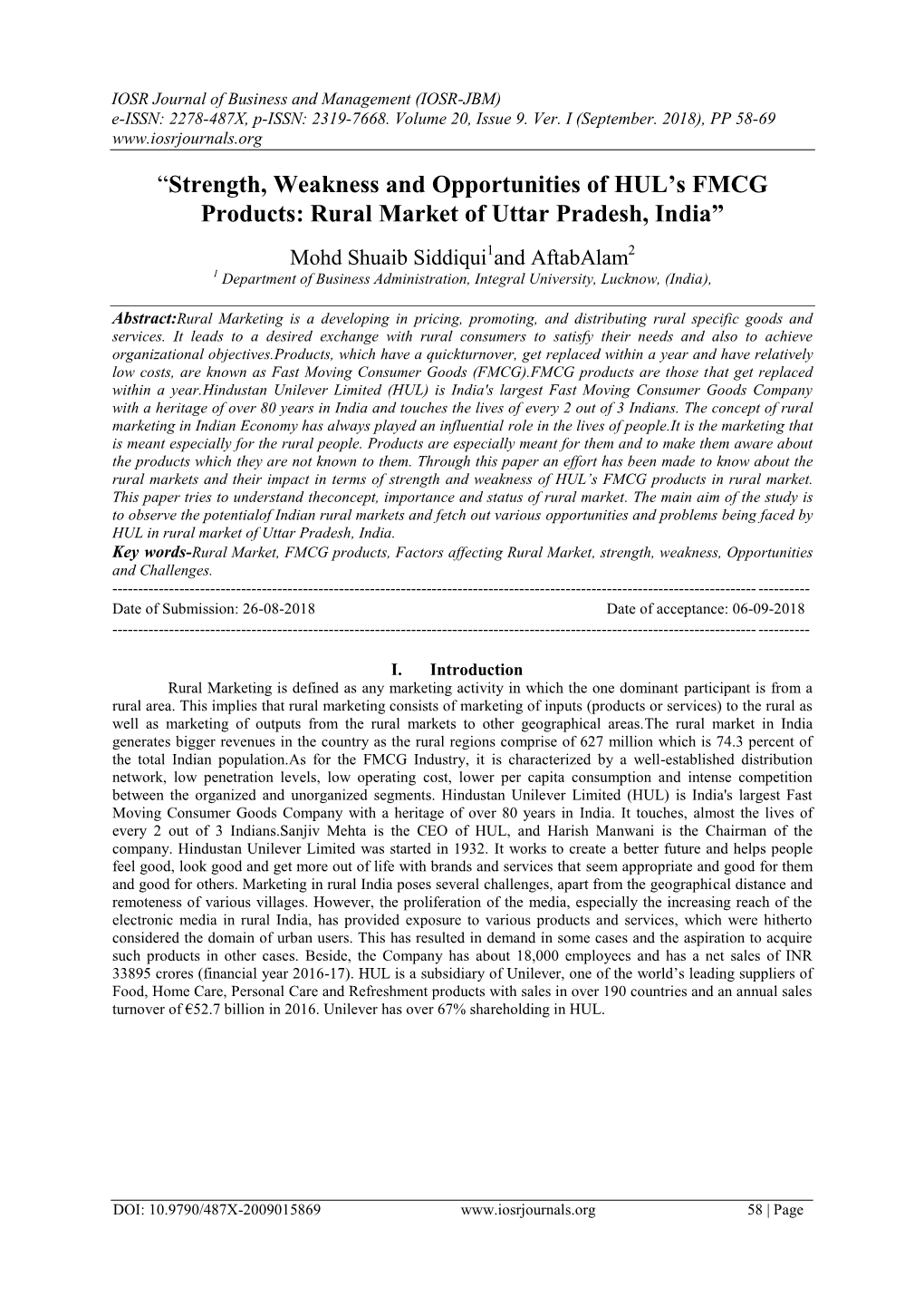 Strength, Weakness and Opportunities of HUL's FMCG Products: Rural