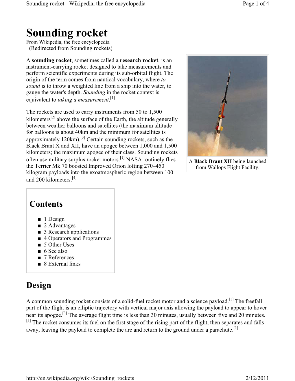 Sounding Rocket - Wikipedia, the Free Encyclopedia Page 1 of 4