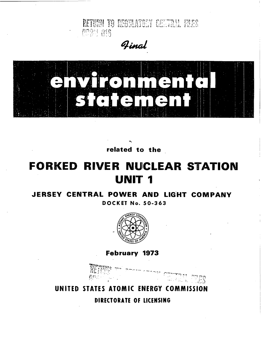 Final Environmental Statement Related to the Forked River Nuclear