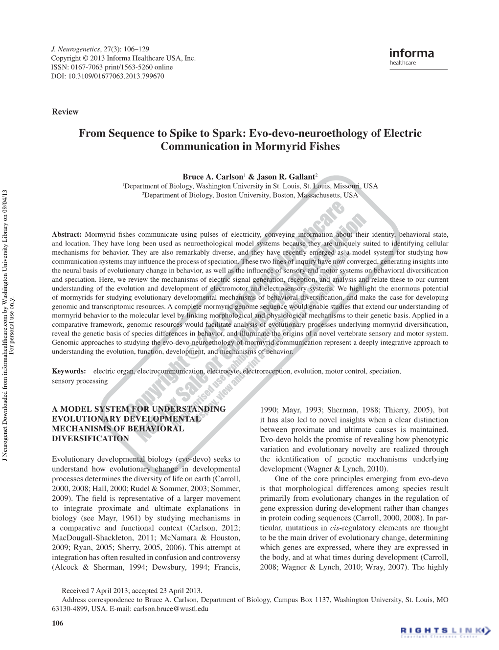 Evo-Devo-Neuroethology of Electric Communication in Mormyrid Fishes