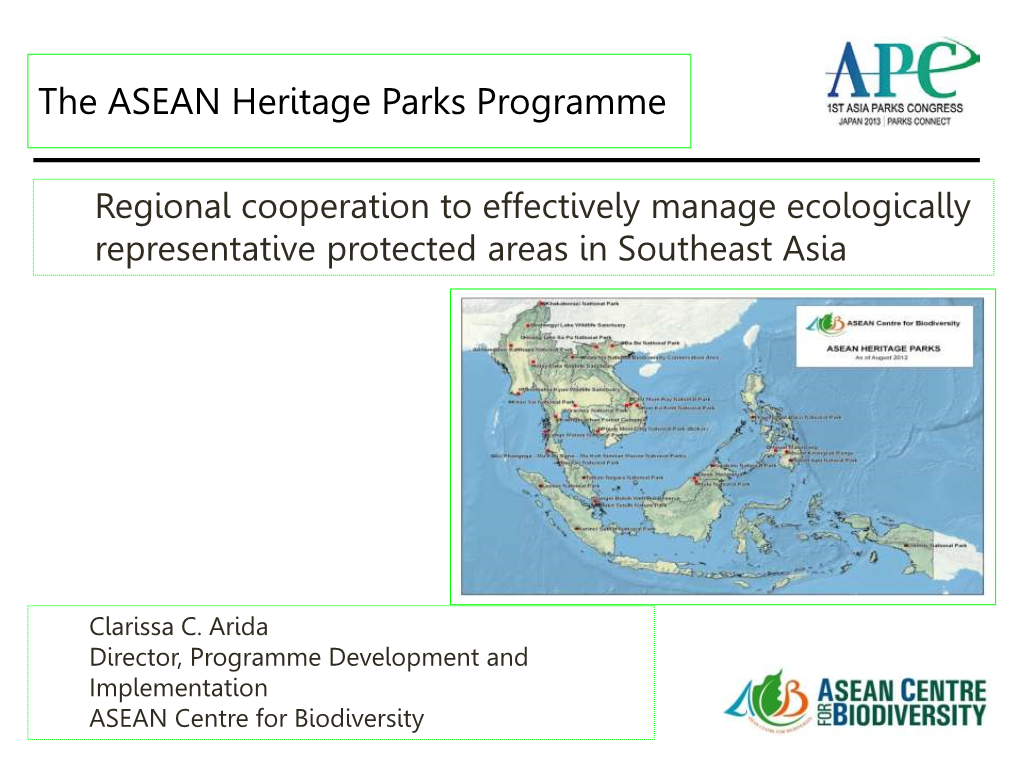 The ASEAN Heritage Parks Programme
