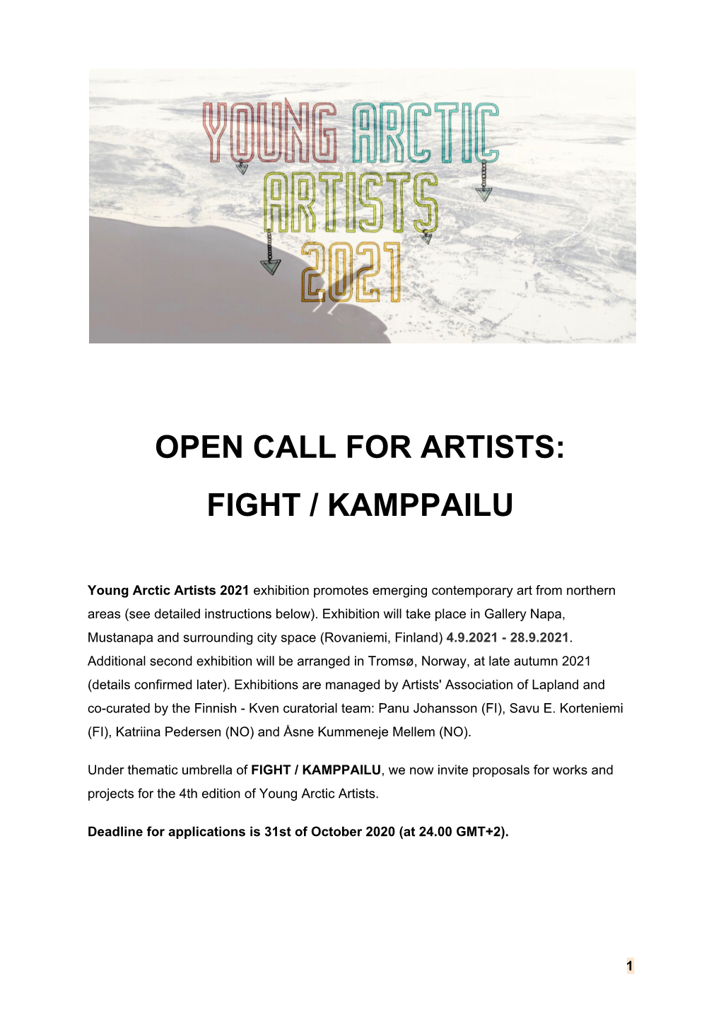 Open Call for Artists: Fight / Kamppailu