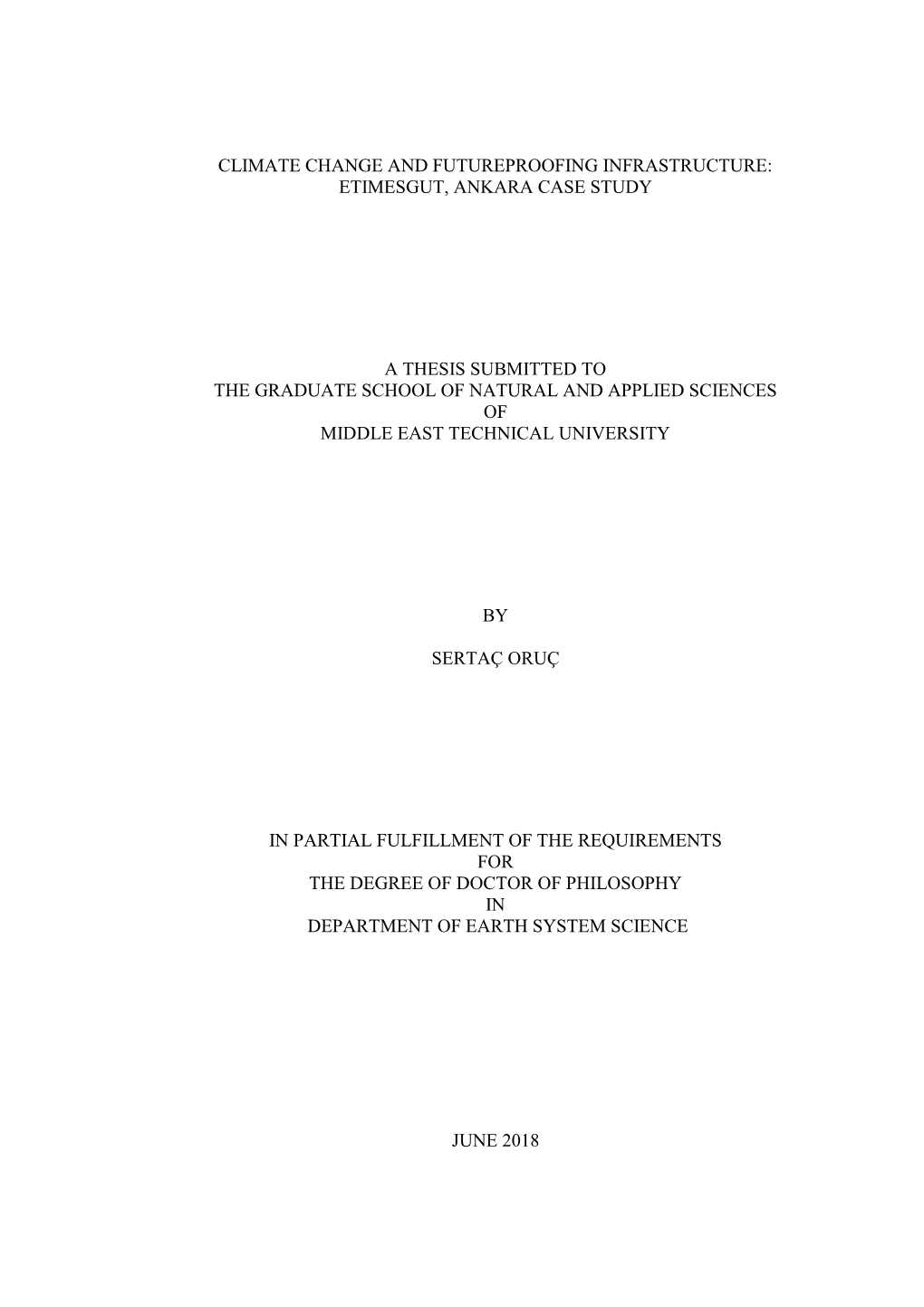 Climate Change and Futureproofing Infrastructure: Etimesgut, Ankara Case Study