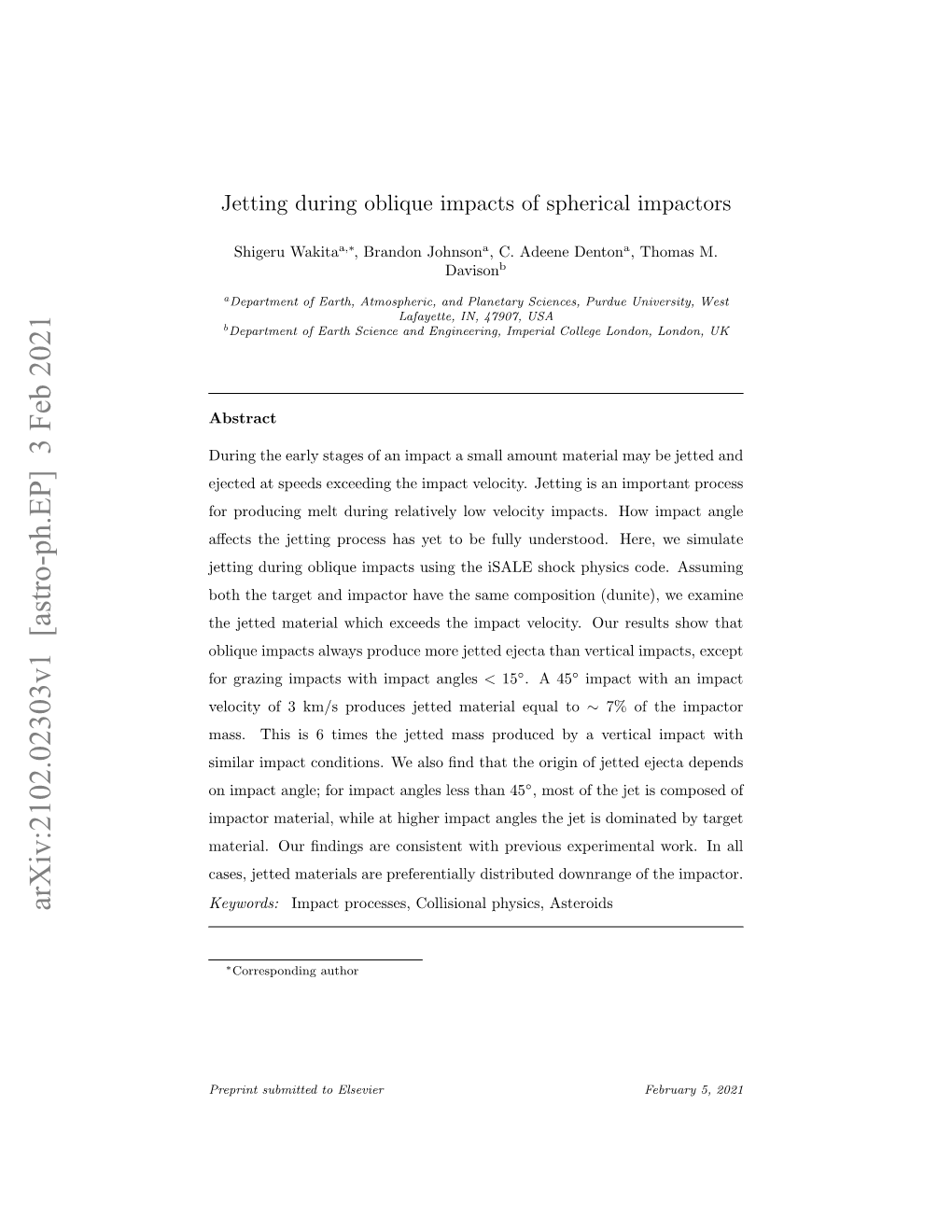 Jetting During Oblique Impacts of Spherical Impactors