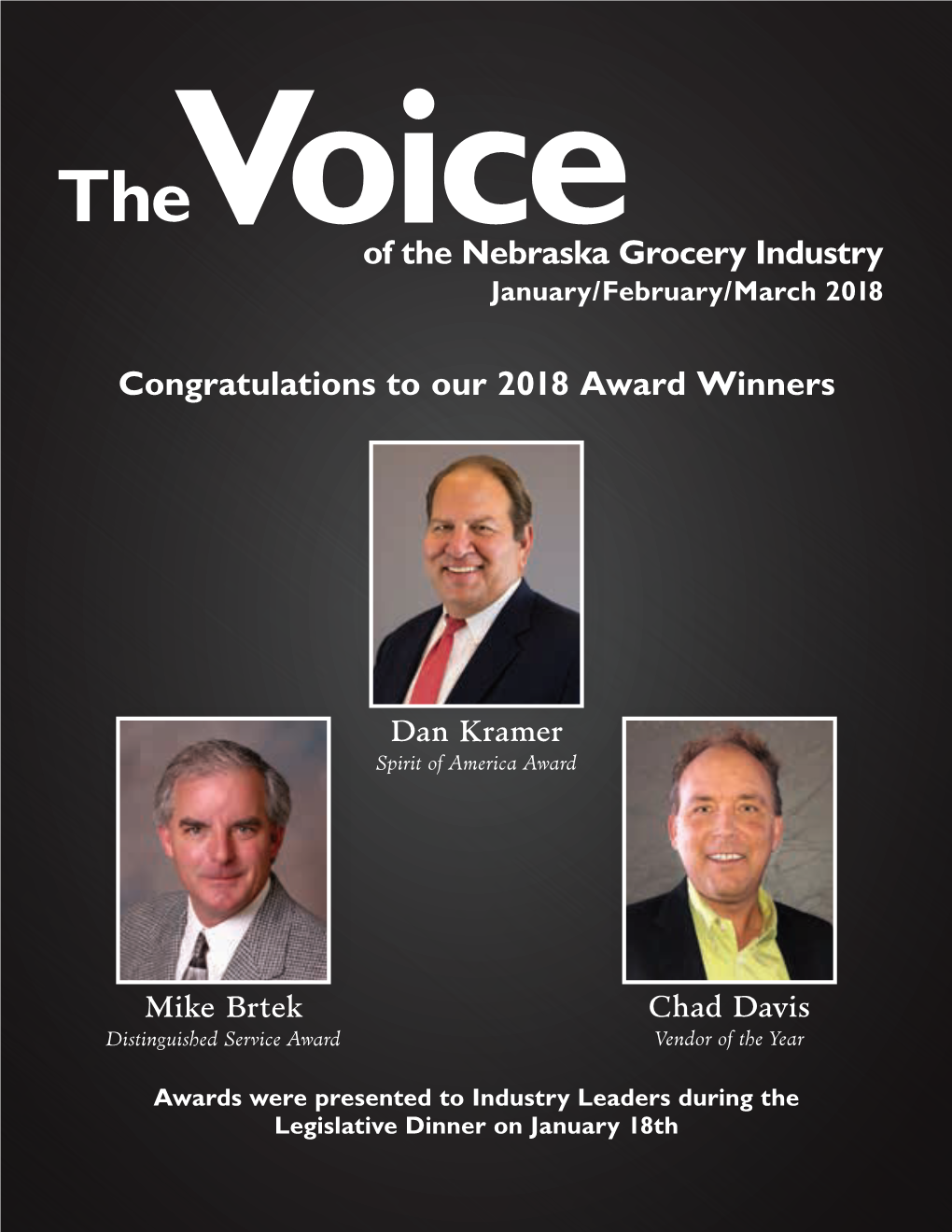 Of the Nebraska Grocery Industry Congratulations to Our 2018 Award