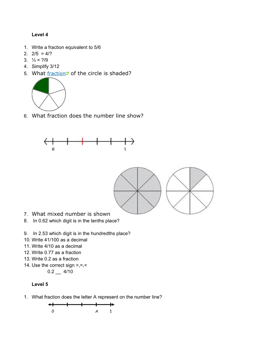 Revision Questions : Fractions, Decimals, Linear, Non-Linear Eq