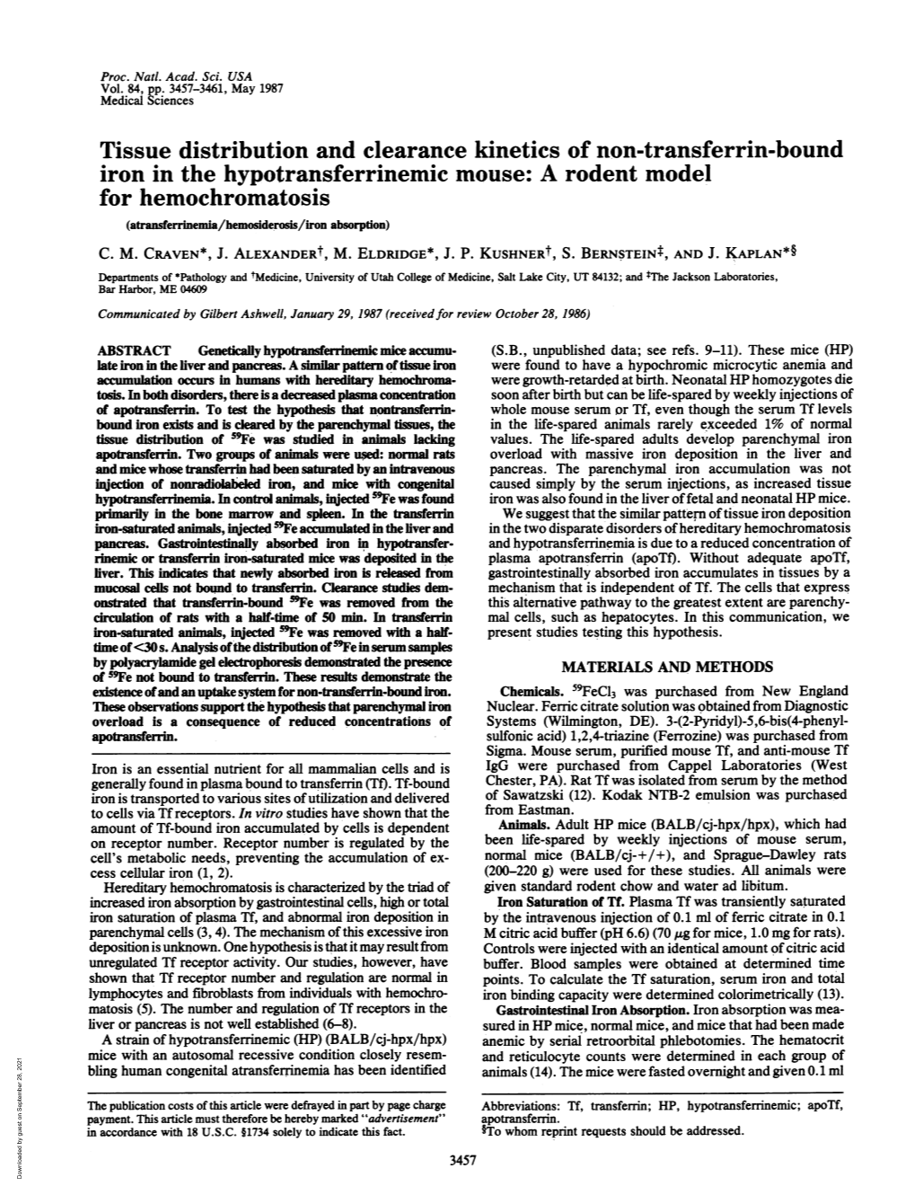 For Hemochromatosis (Atransferrinemia/Hemosiderosis/Iron Absorption) C