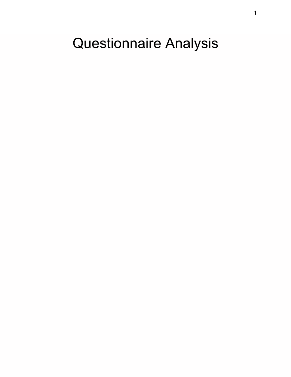 Questionnaire Analysis