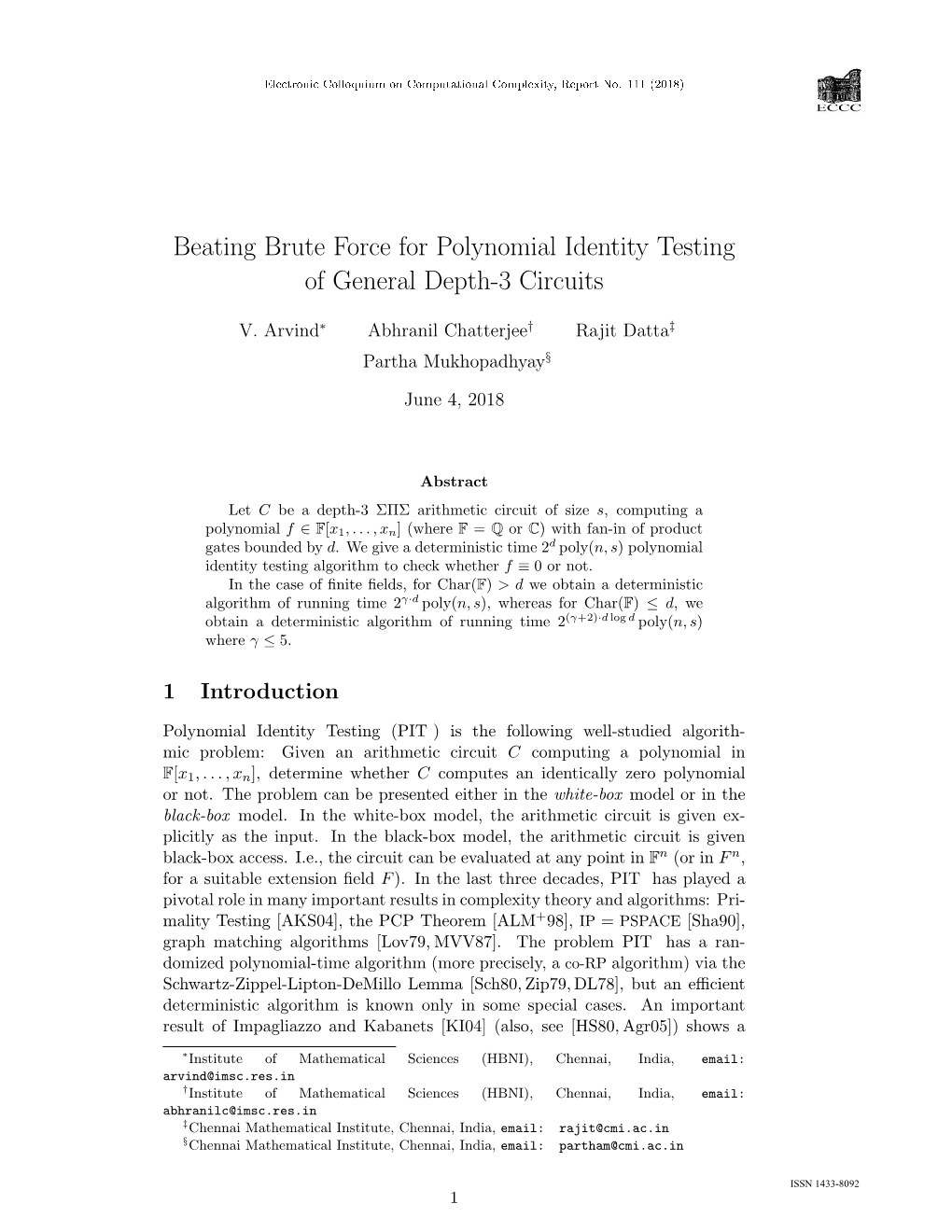 Beating Brute Force for Polynomial Identity Testing of General Depth-3 Circuits