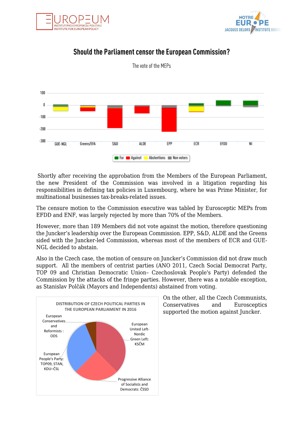 Should the Parliament Censor the European Commission?