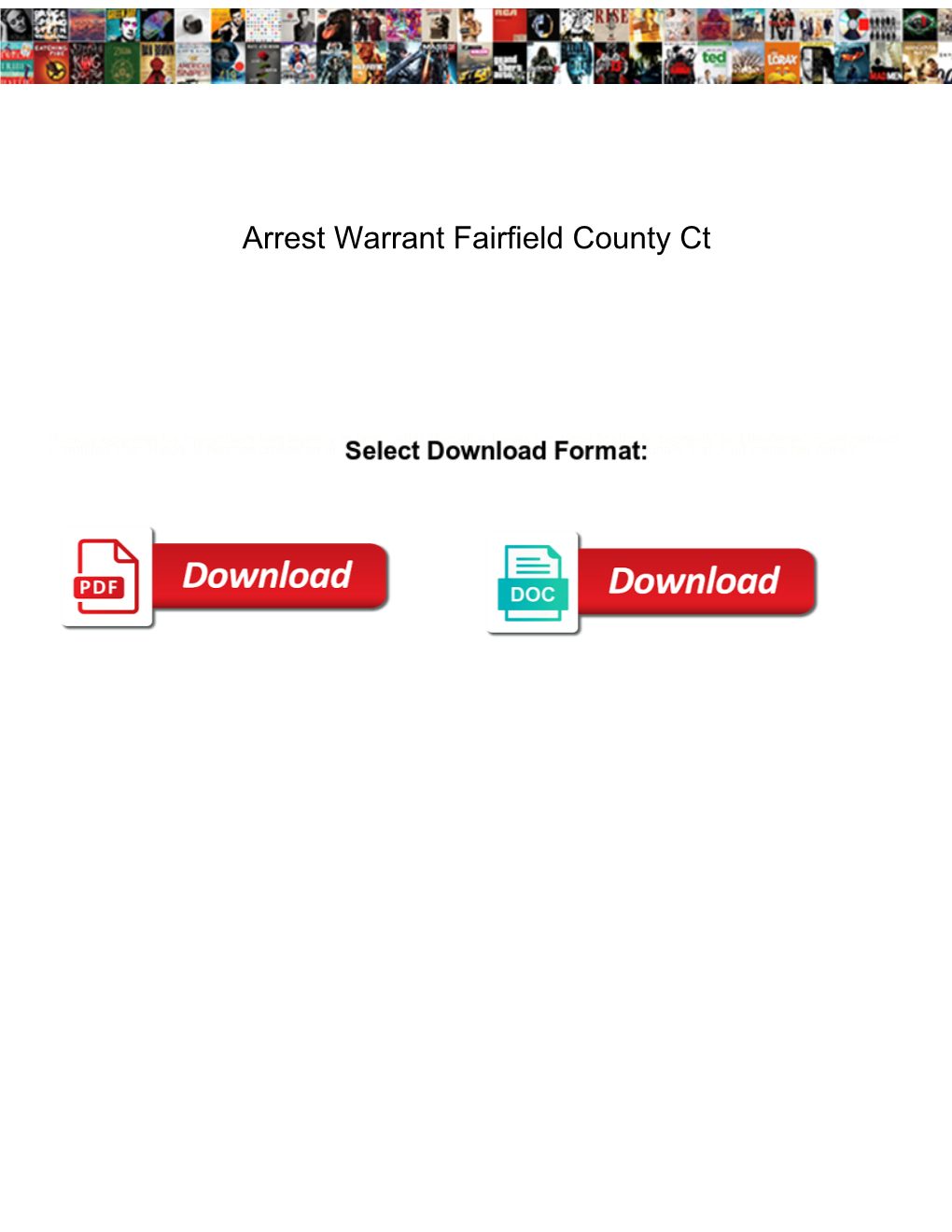Arrest Warrant Fairfield County Ct