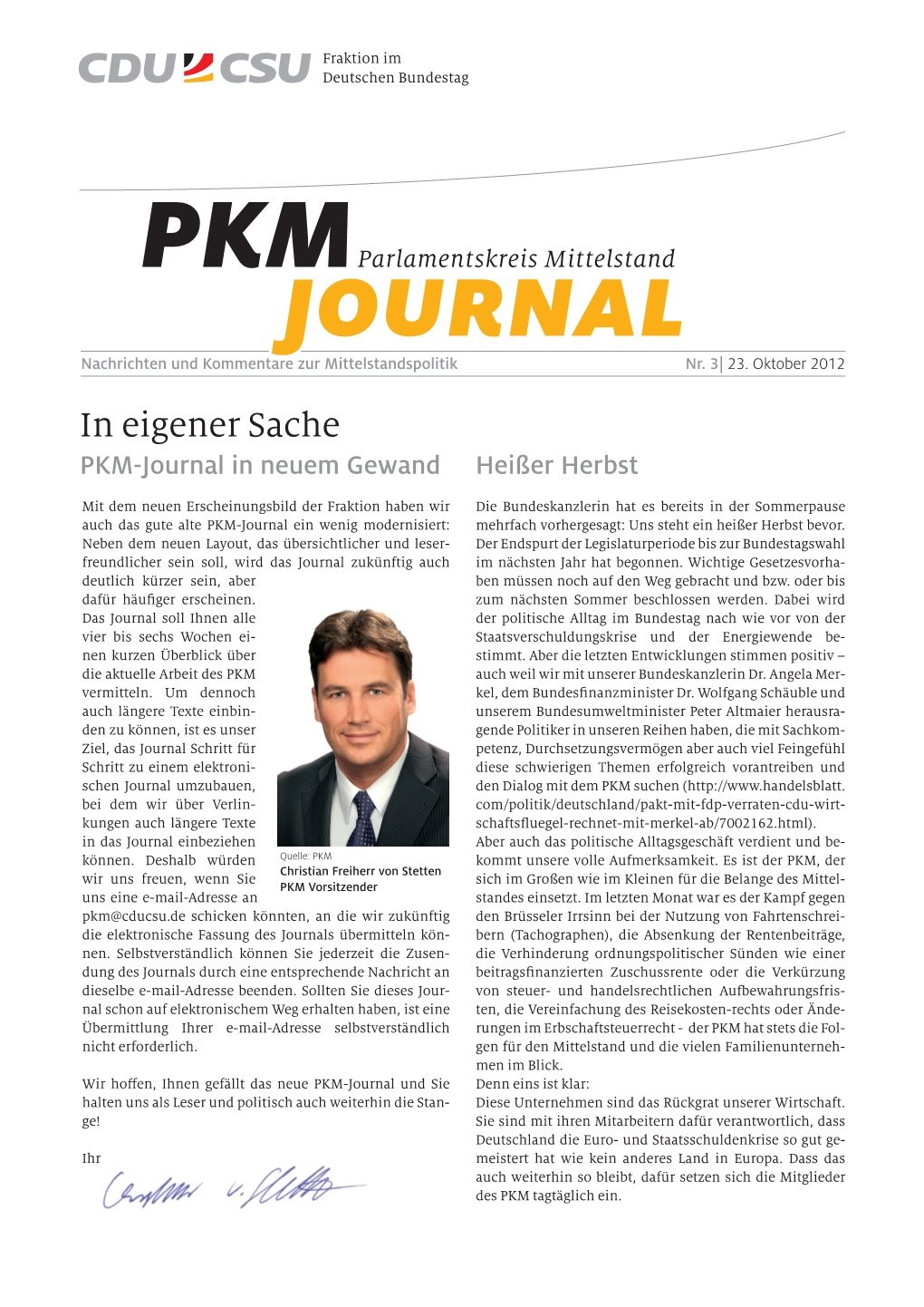 PKM-Journal in Neuem Gewand Heißer Herbst