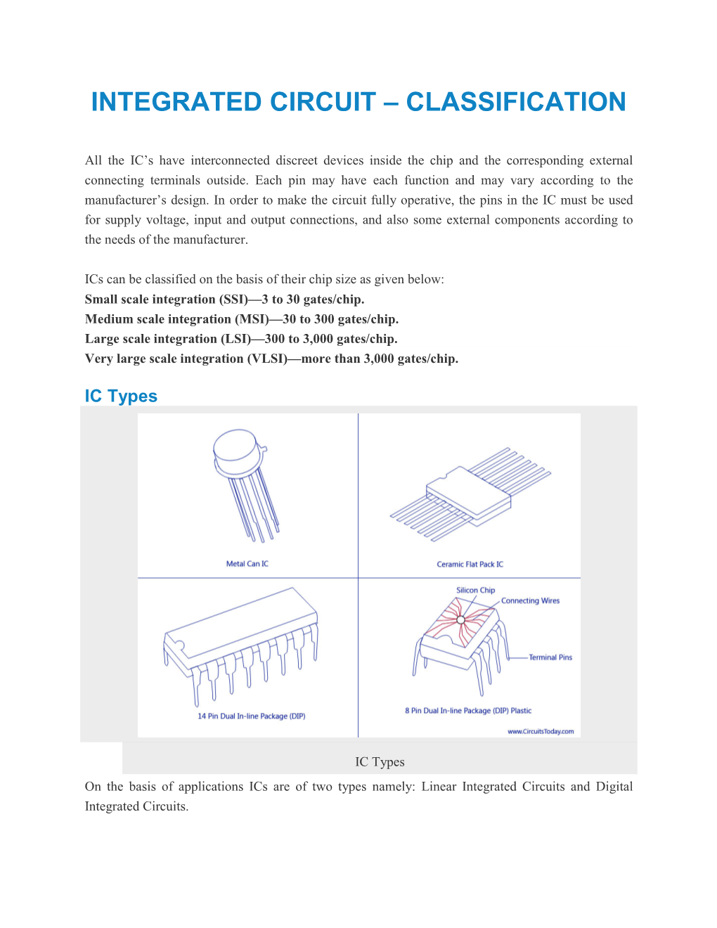 Integrated Circuit – Classification