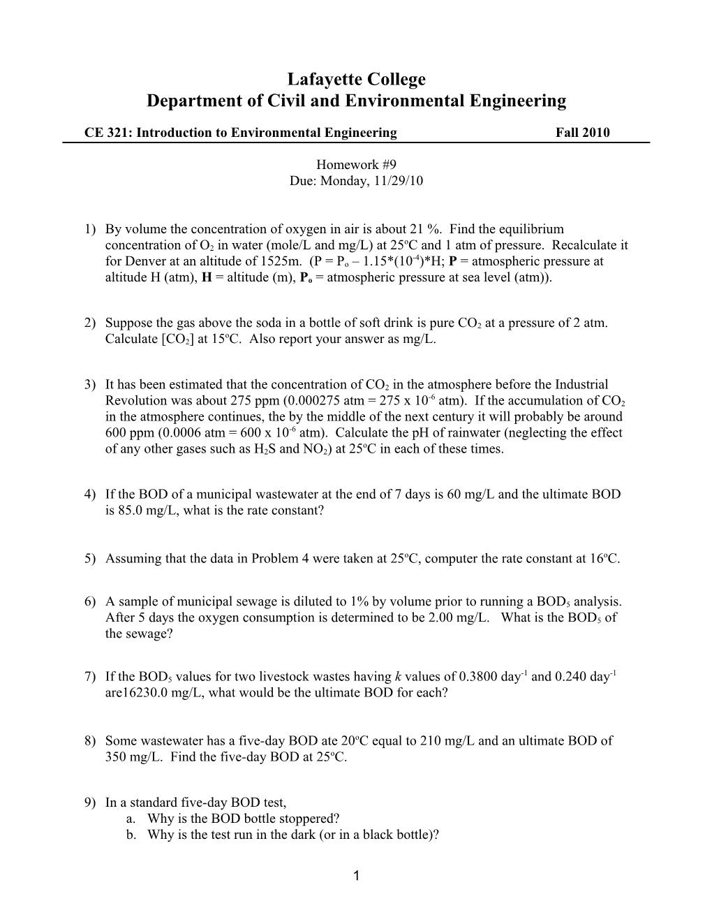 Department of Civil Engineering