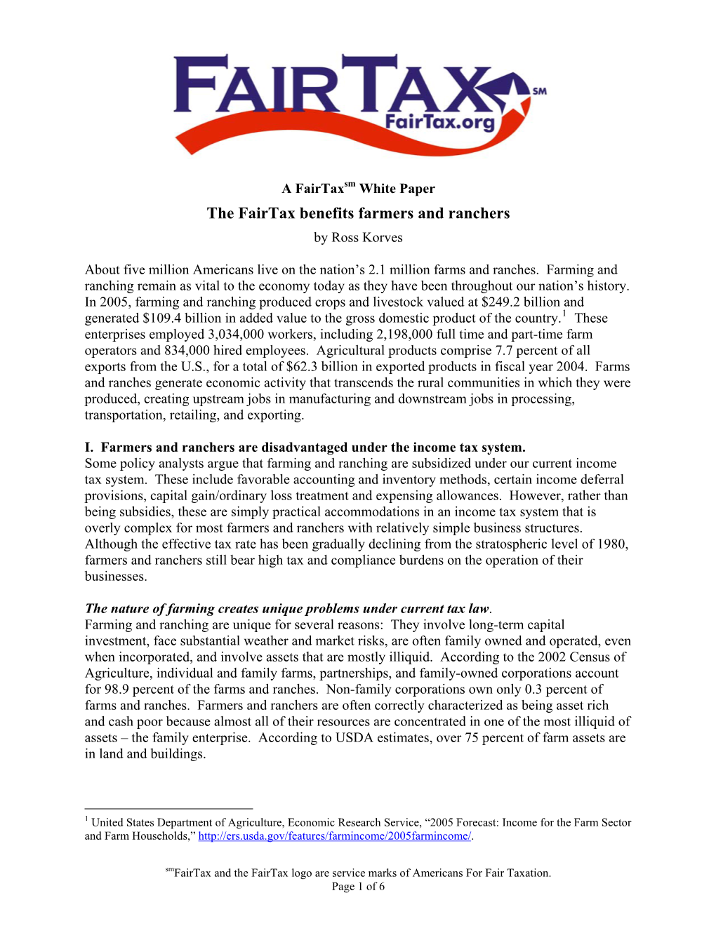 A Fairtax White Paper