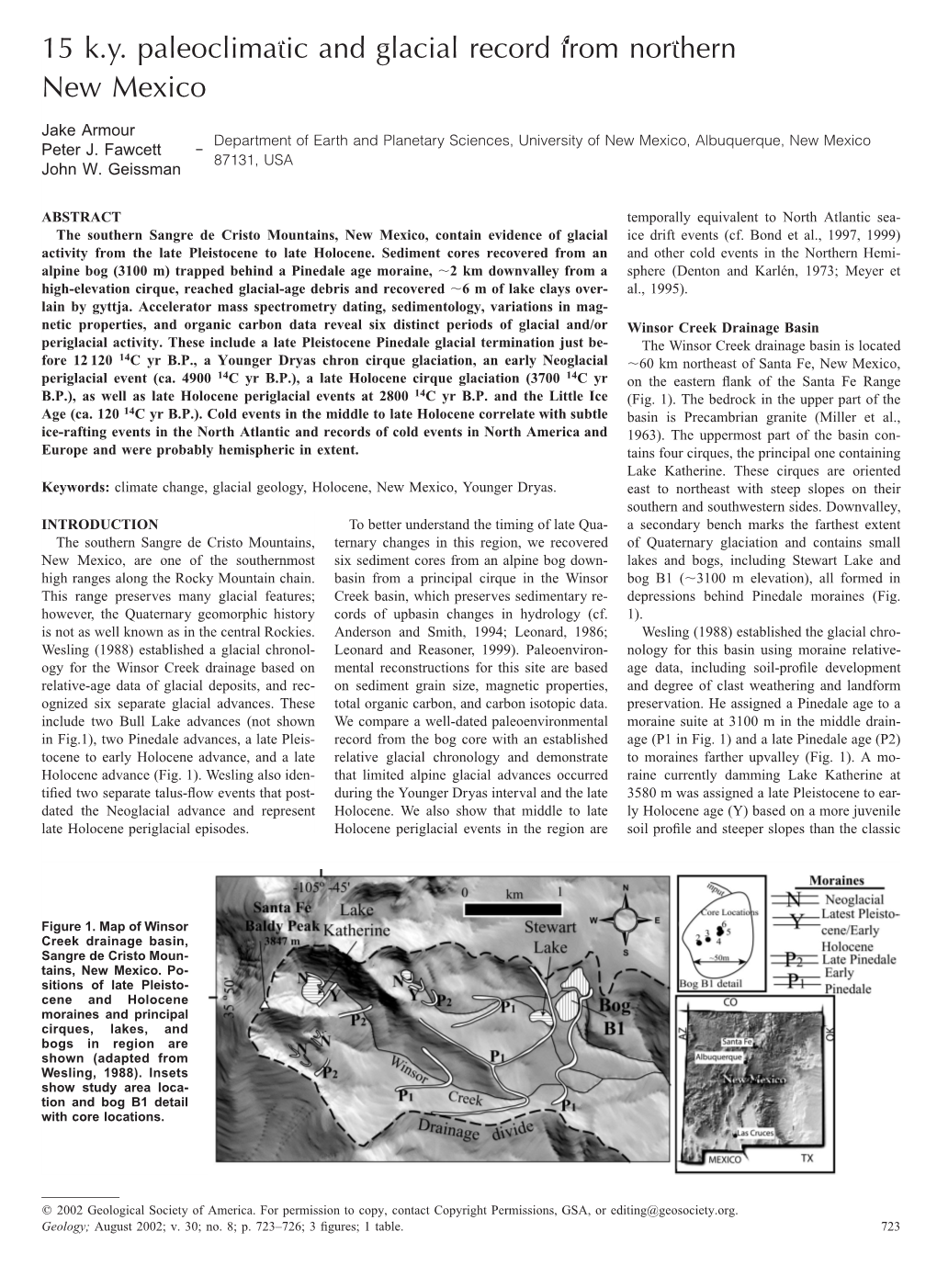 15 K.Y. Paleoclimatic and Glacial Record from Northern New Mexico