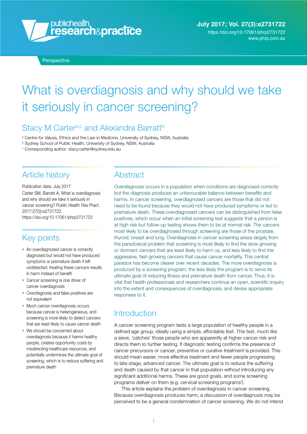 What Is Overdiagnosis and Why Should We Take It Seriously in Cancer Screening?