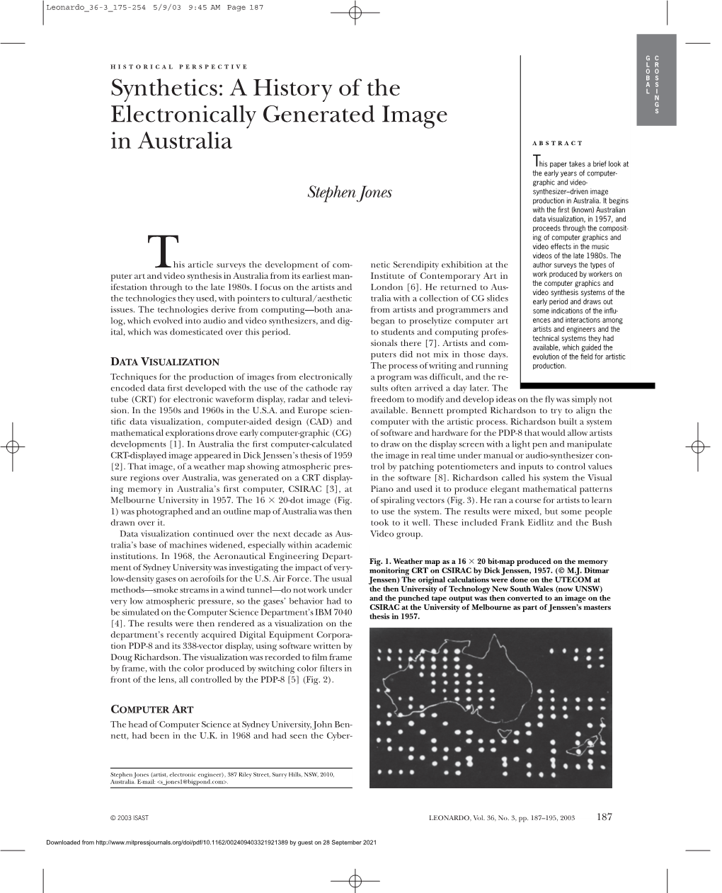 Synthetics: a History of the Electronically Generated Image In