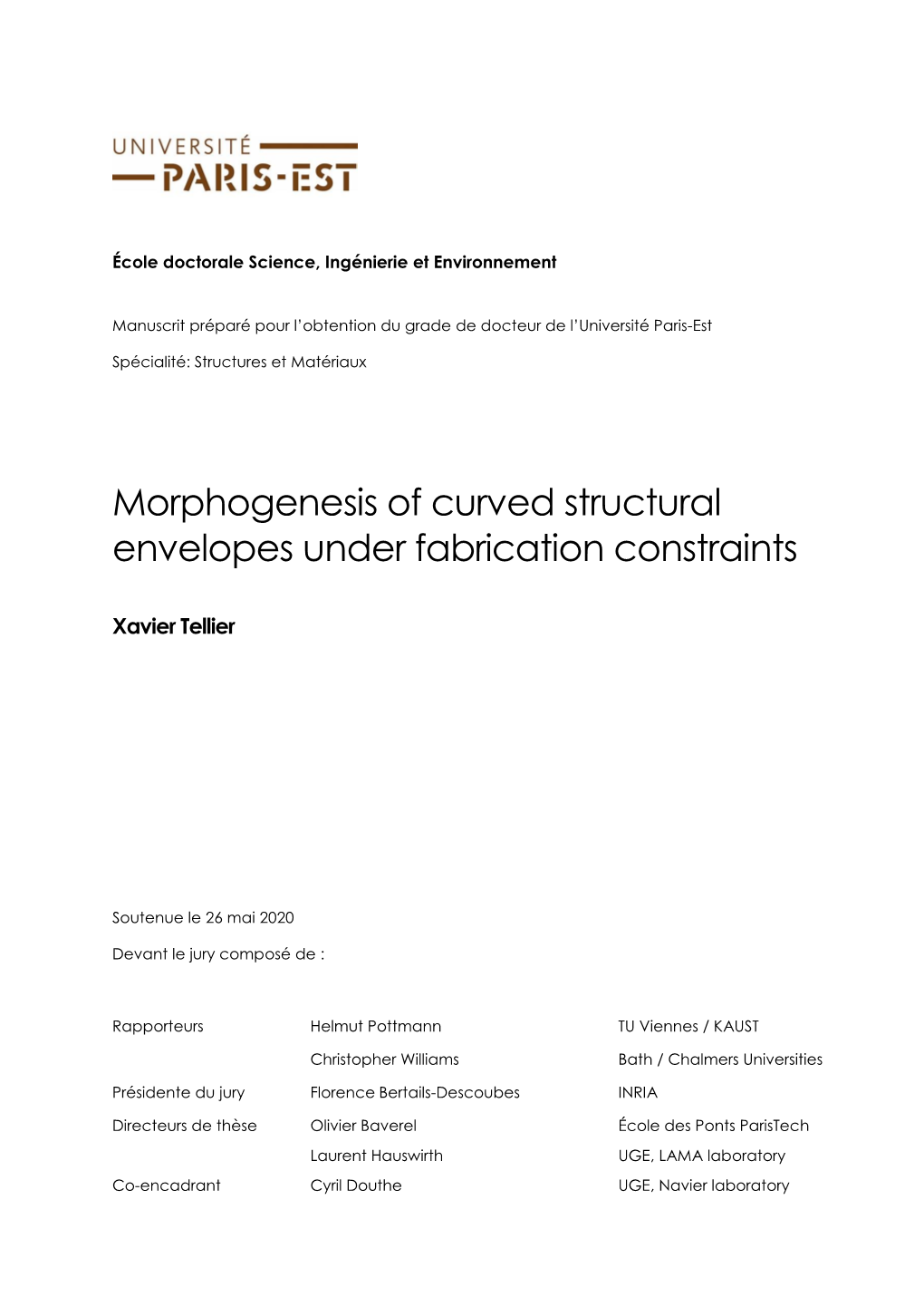 Morphogenesis of Curved Structural Envelopes Under Fabrication Constraints