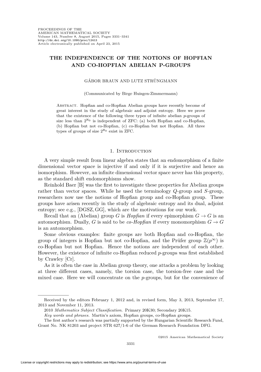 The Independence of the Notions of Hopfian and Co-Hopfian Abelian P-Groups