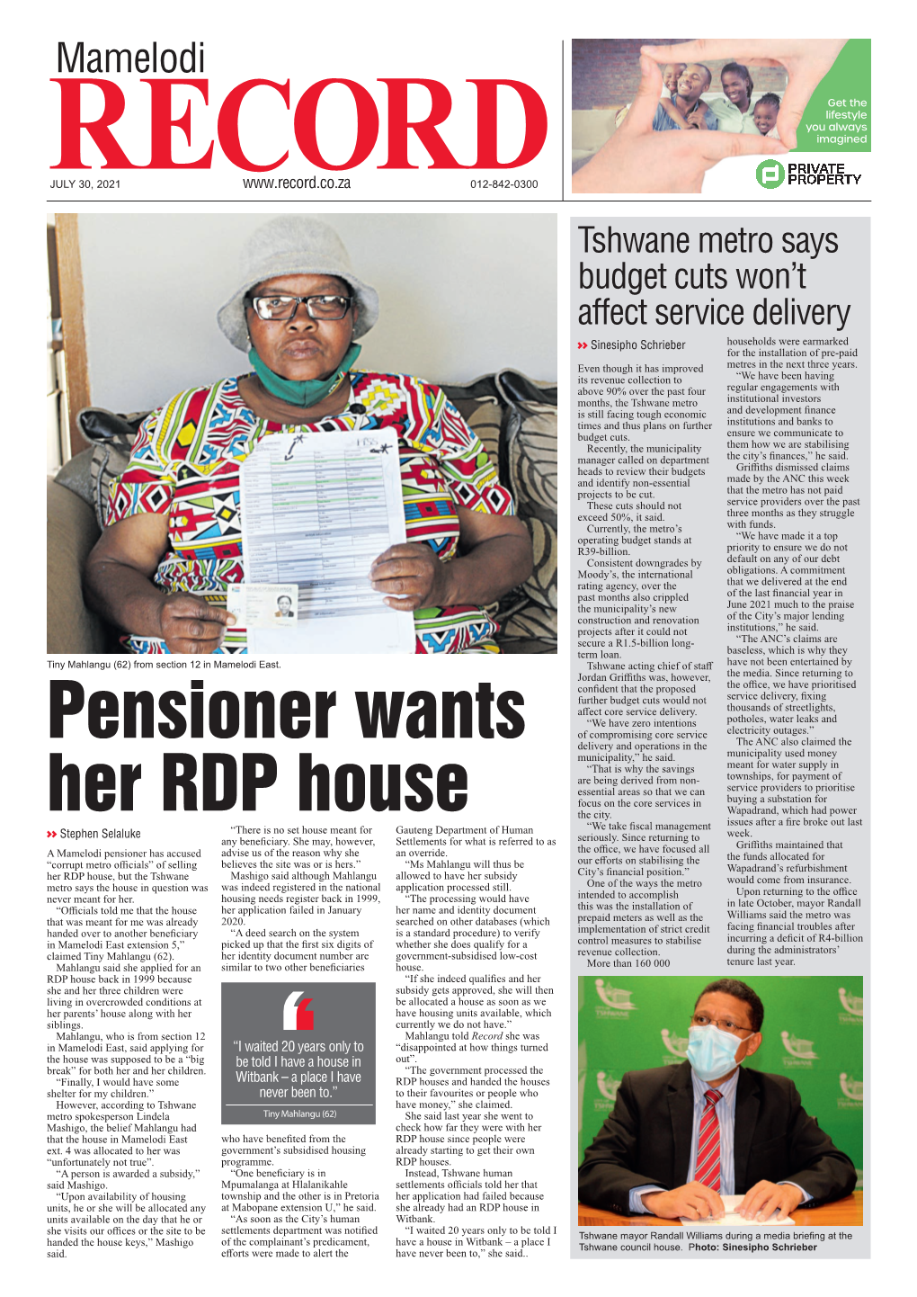 Pensioner Wants Her RDP House