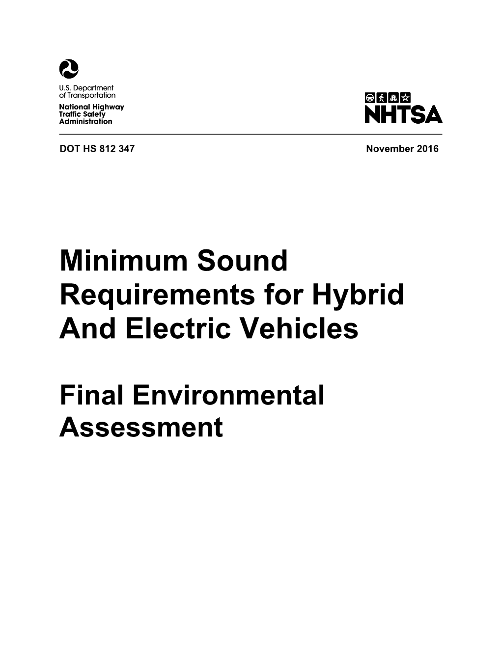 Minimum Sound Requirements for Hybrid and Electric Vehicles