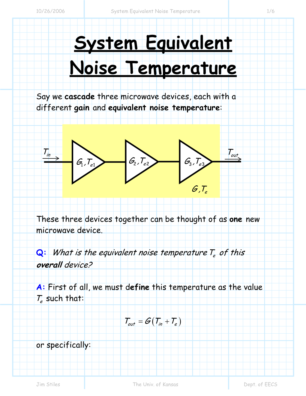 System Equivalent Noise Temperature 1/6