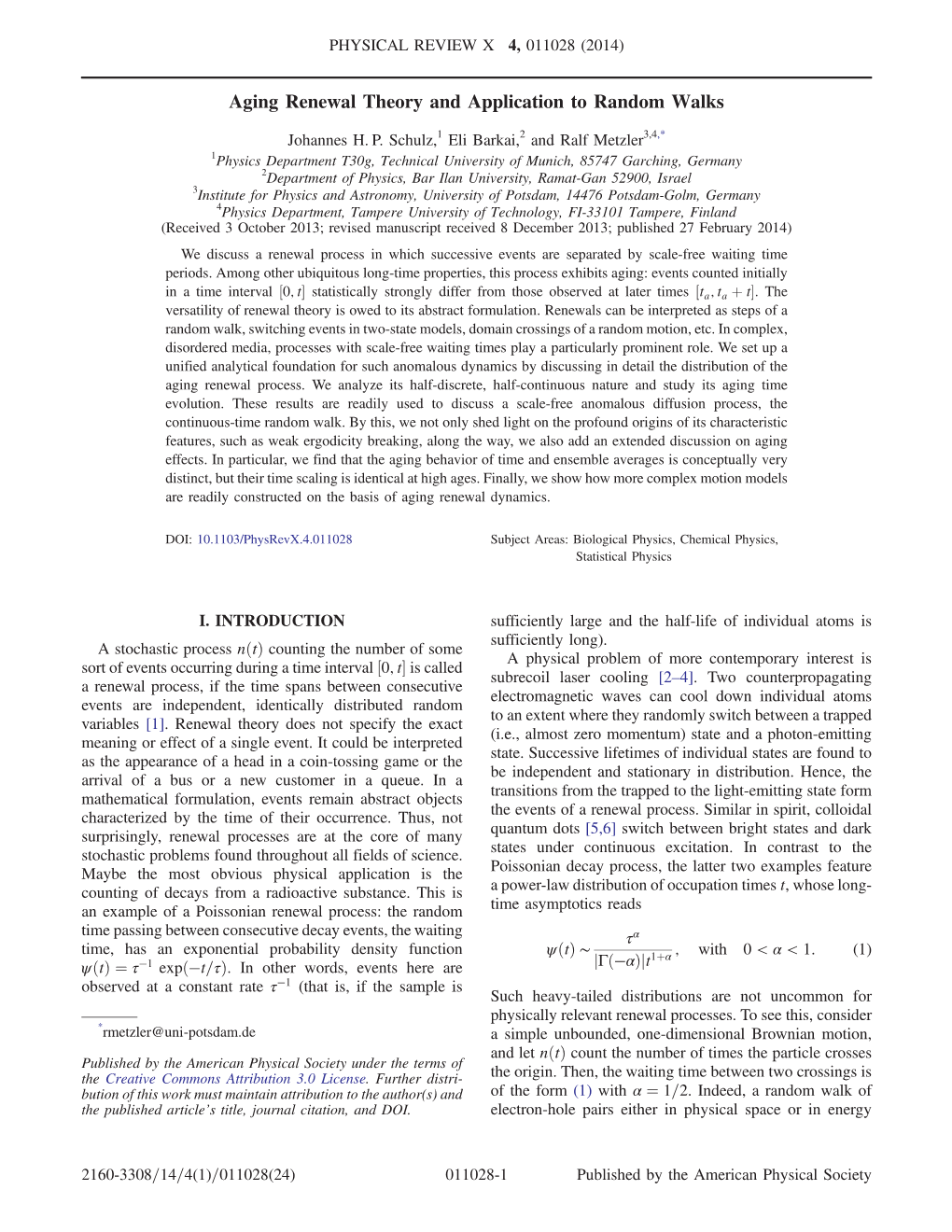 Aging Renewal Theory and Application to Random Walks