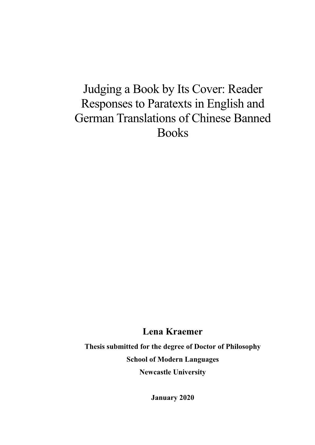 Paratexts in English and German Translation of Books Banned by The