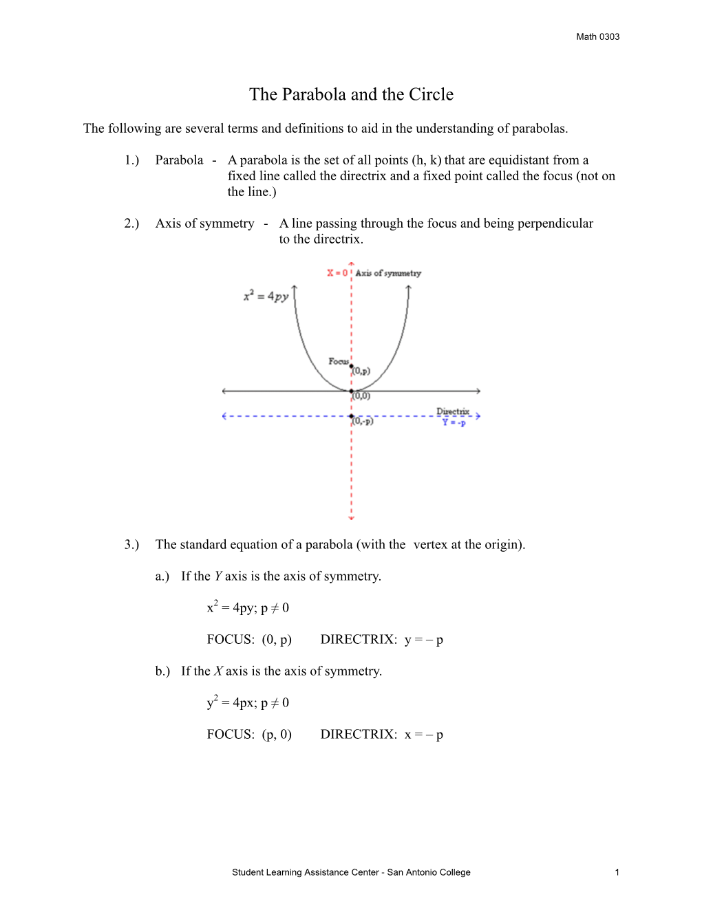 The Parabola and the Circle