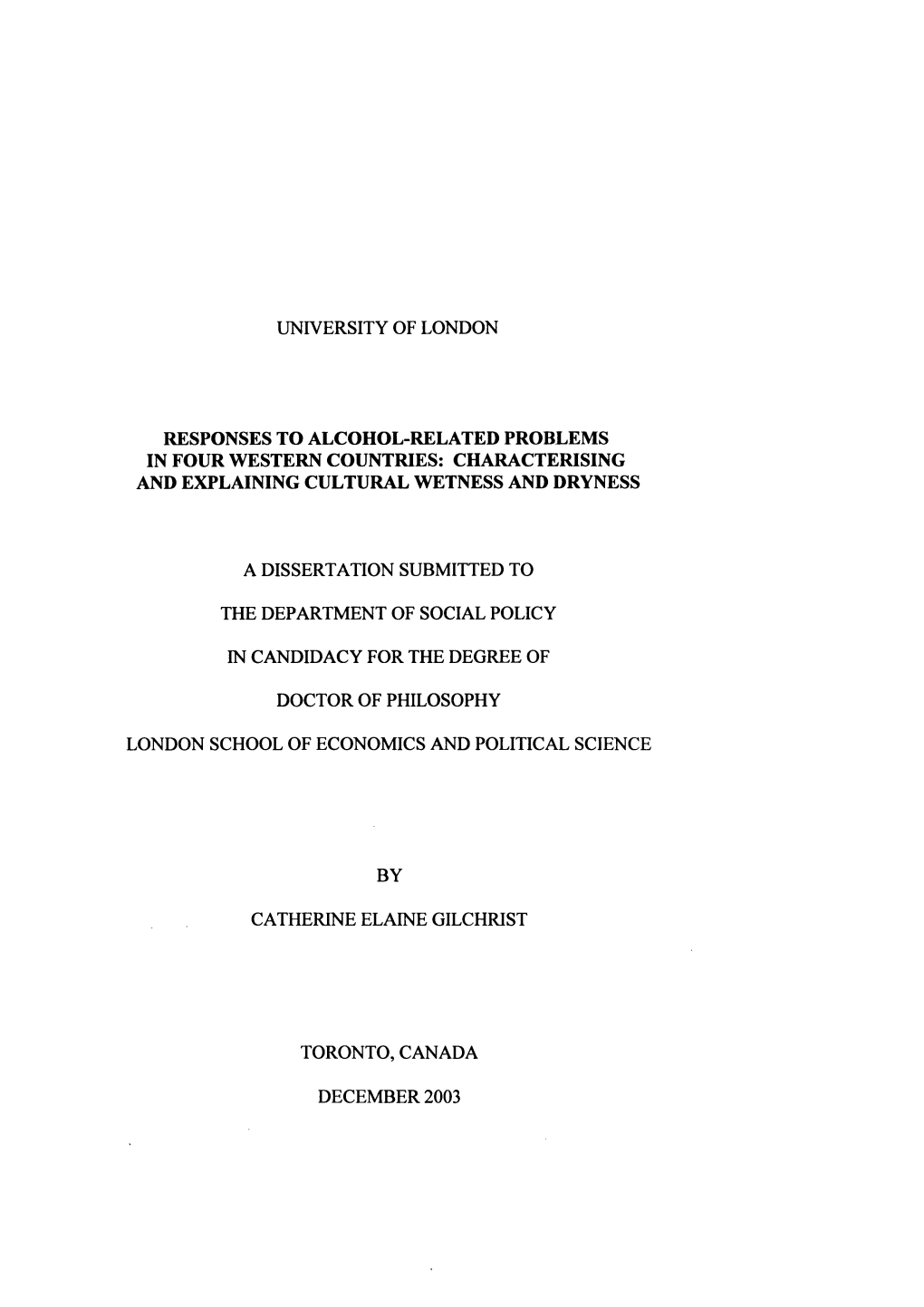 Responses to Alcohol-Related Problems in Four Western Countries: Characterising and Explaining Cultural Wetness and Dryness