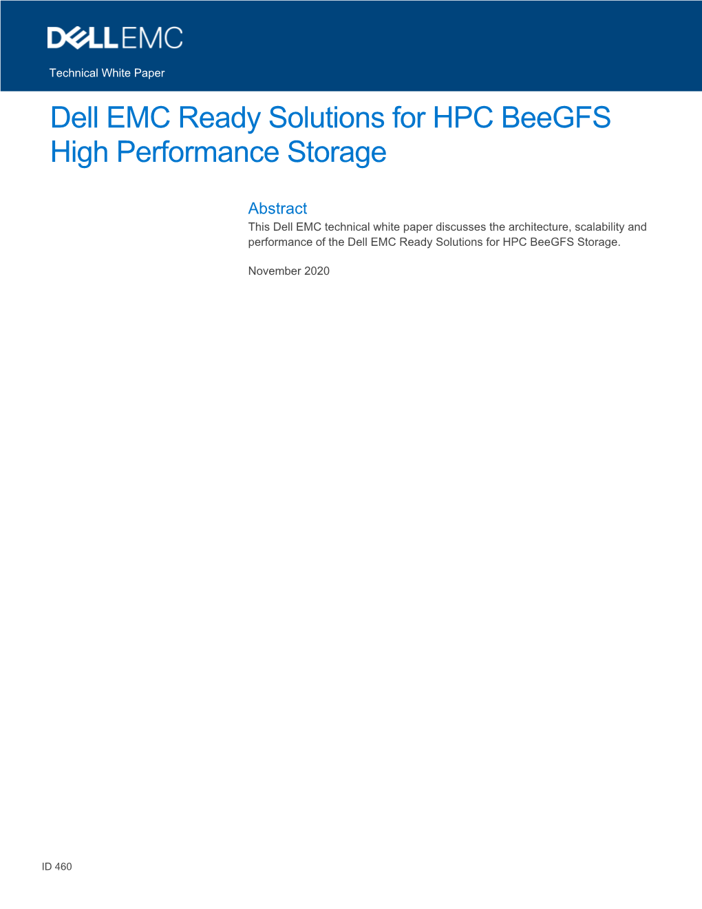 Dell EMC Ready Solutions for HPC Beegfs Storage