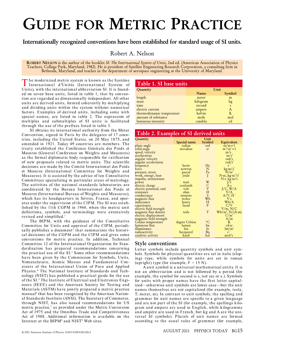 Guide .Or Metric Practice