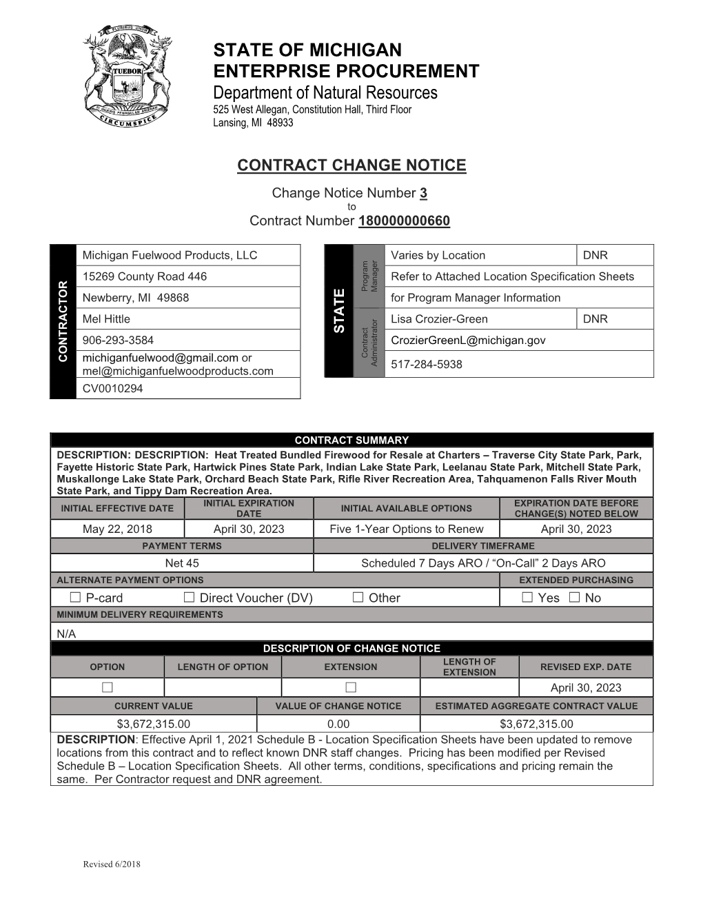 Change Notice Template