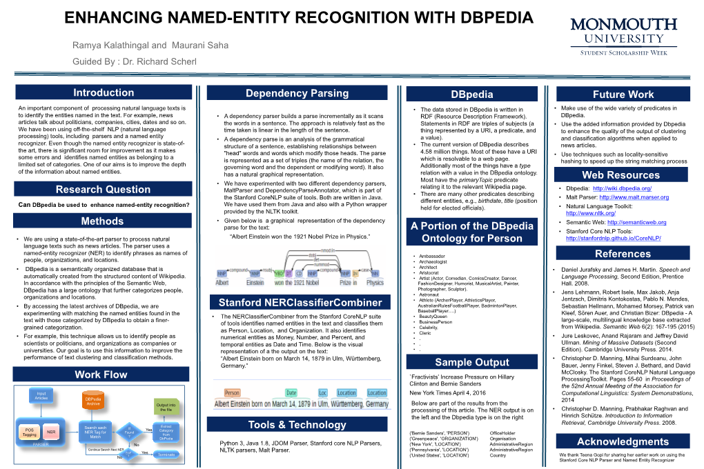 Enhancing Named-Entity Recognition with Dbpedia