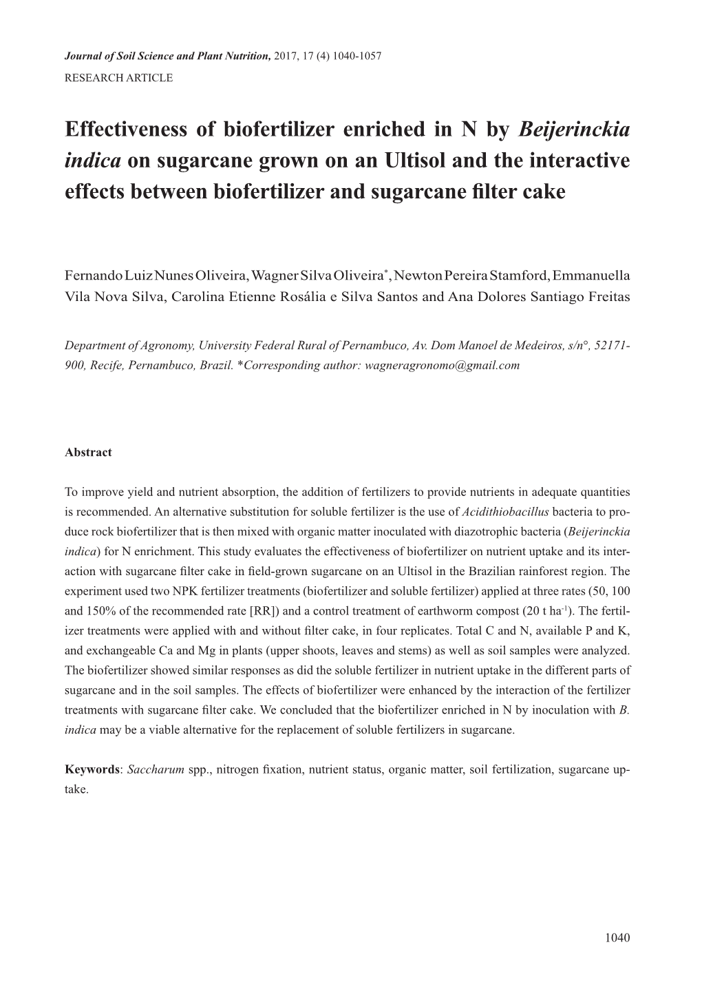 Effectiveness of Biofertilizer Enriched in N by Beijerinckia Indica On