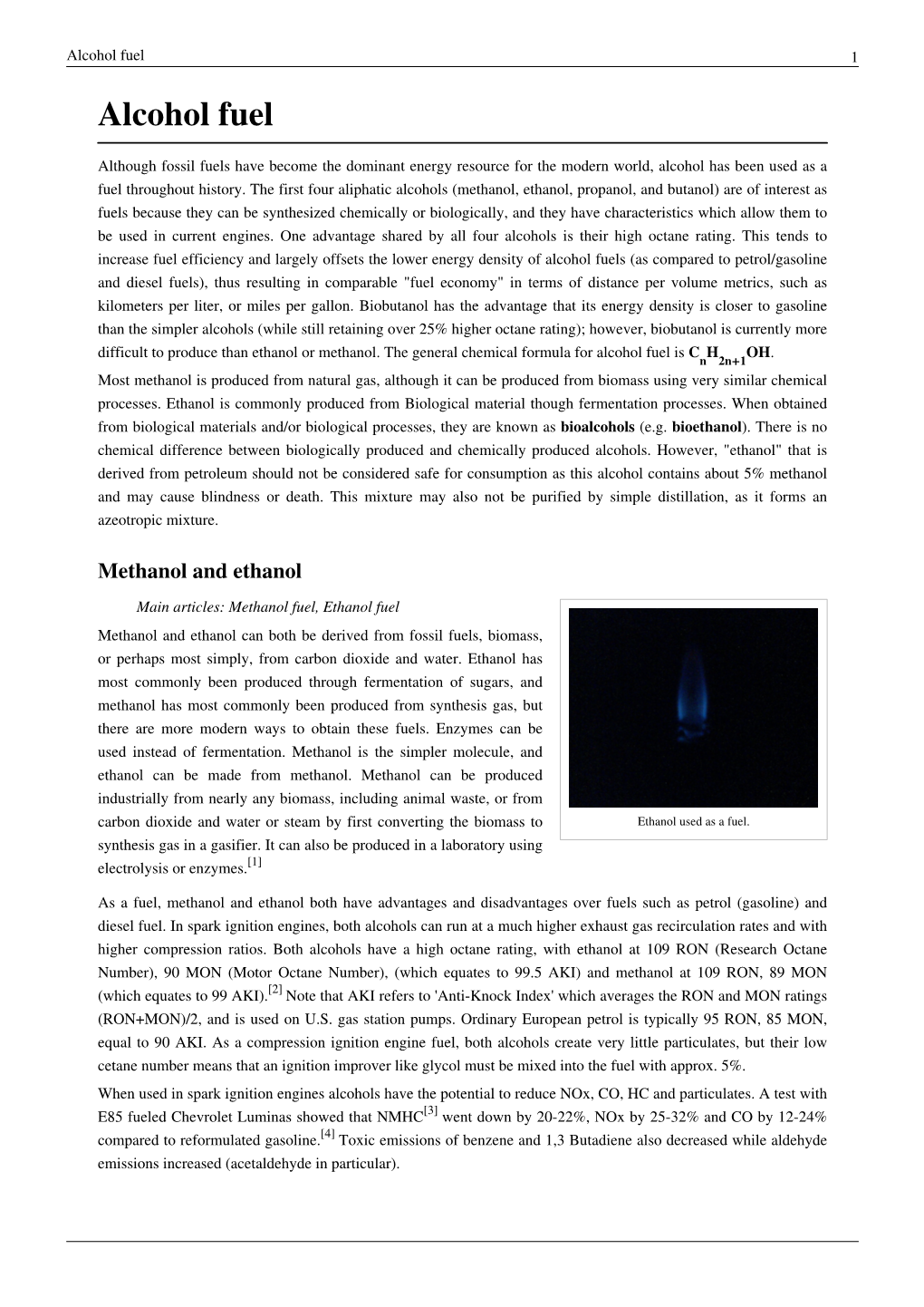 Alcohol Fuel 1 Alcohol Fuel