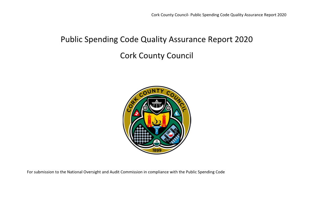 Public Spending Code Quality Assurance Report 2020 Cork County Council