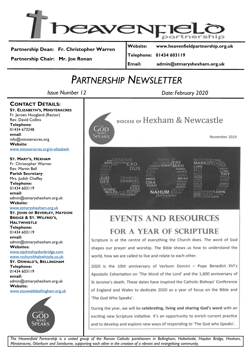 PARTNERSHIP NEWSLETTER Issue Number 12 Date: February 2020