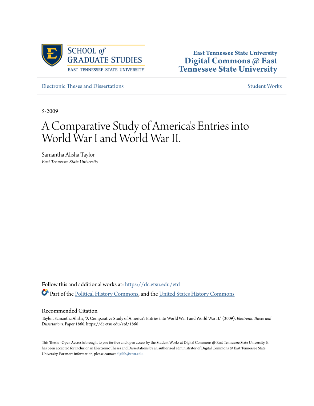 A Comparative Study of America's Entries Into World War I and World War II